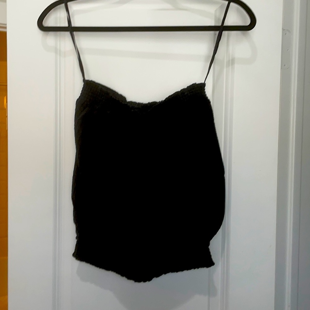Anthropologie strapless black shirt. Size XS